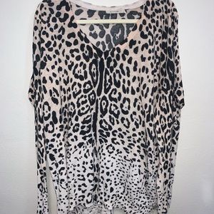 Cheetah long sleeve blouse